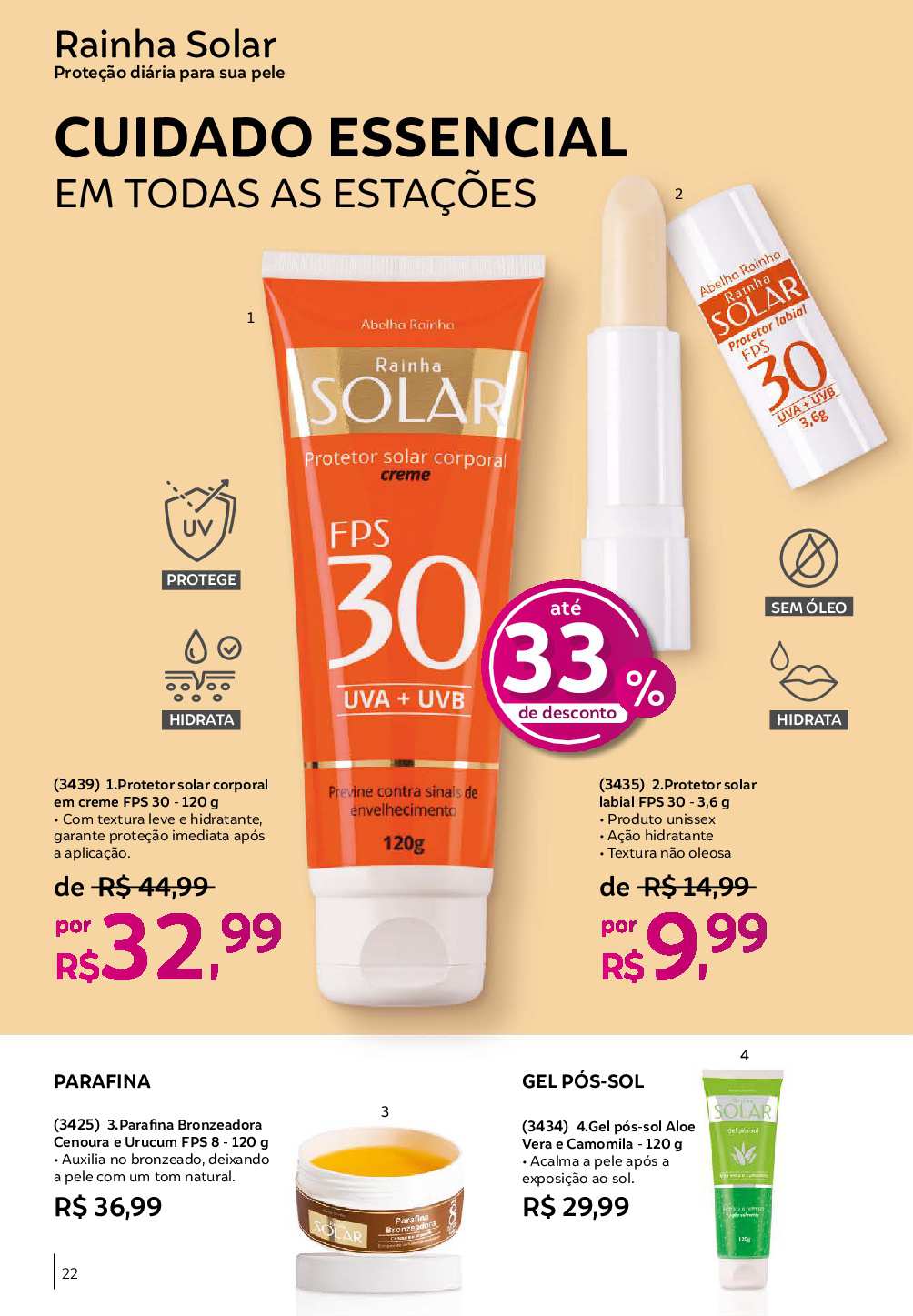 Protetor Labial FPS 30 Rainha Solar Abelha Rainha 3,6g